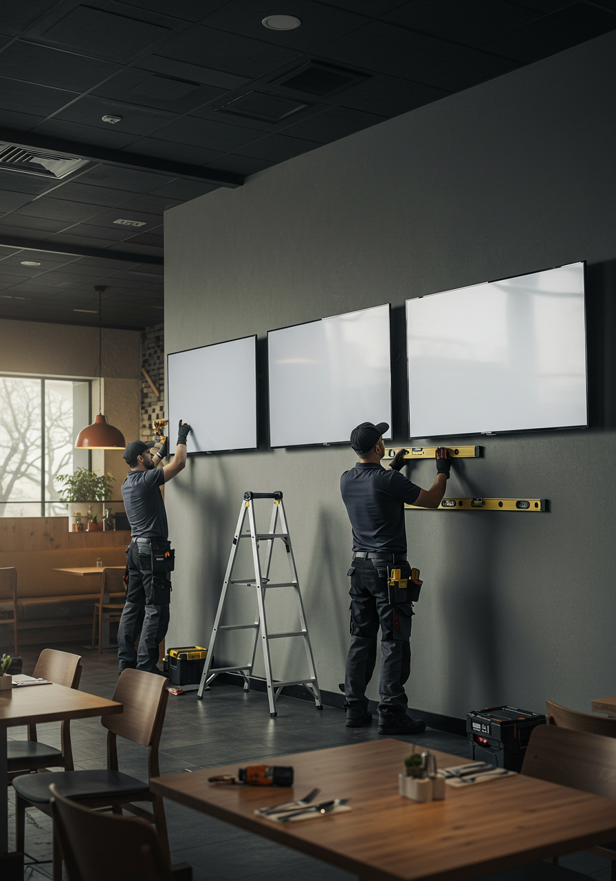 Instalación de pantallas para menú digital